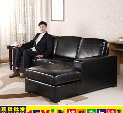 福爱泊司玛特小户型单身公寓办公家用布艺沙发黑色皮安吉椅盟
